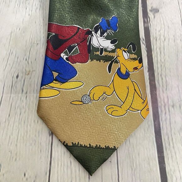 Vintage Mickey Mouse Unlimited Necktie Green Blue Novelty Cartoon Collectible - Picture 1 of 11